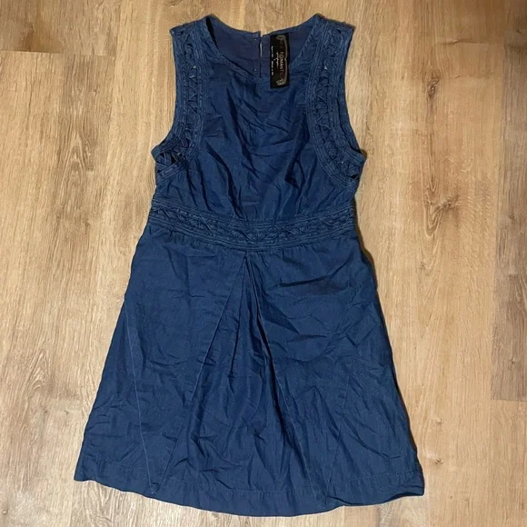 Free People New Romantics Highland Lattice Denim Dress - Picture 3 of 10